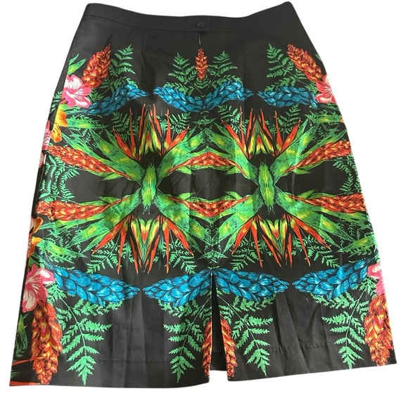 Yellow and Orange A-Line Midi Skirt for Cocktail - Picture 2 of 4